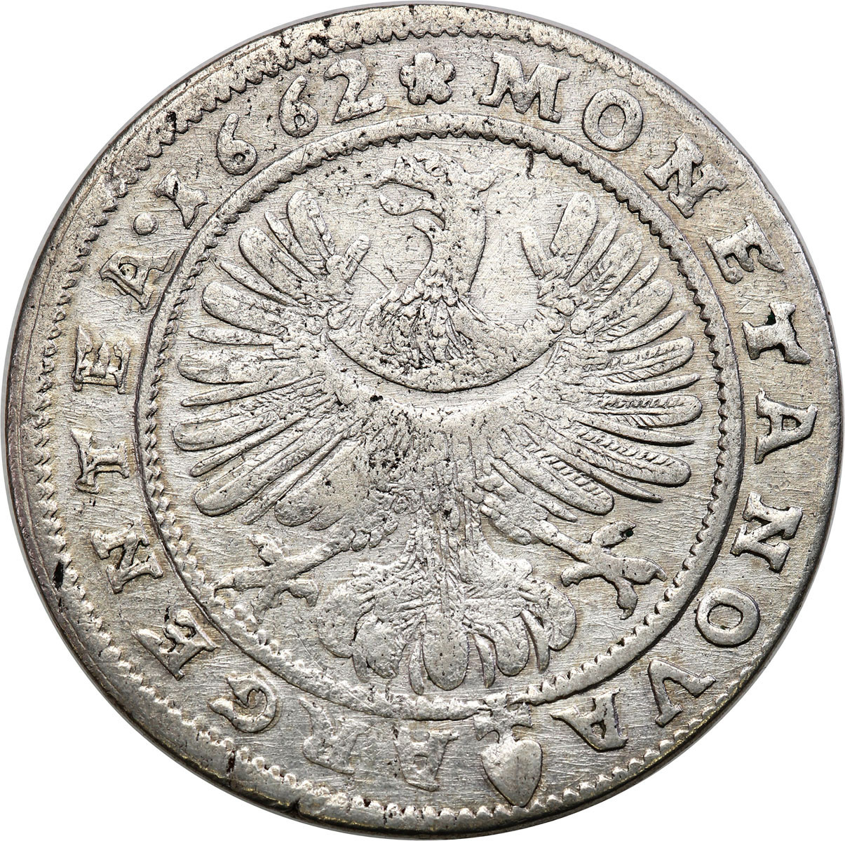 Śląsk, Księstwo Legnicko-Brzesko-Wołowskie. Ludwik IV Legnicki (1653-1663). 15 krajcarów 1662, Brzeg